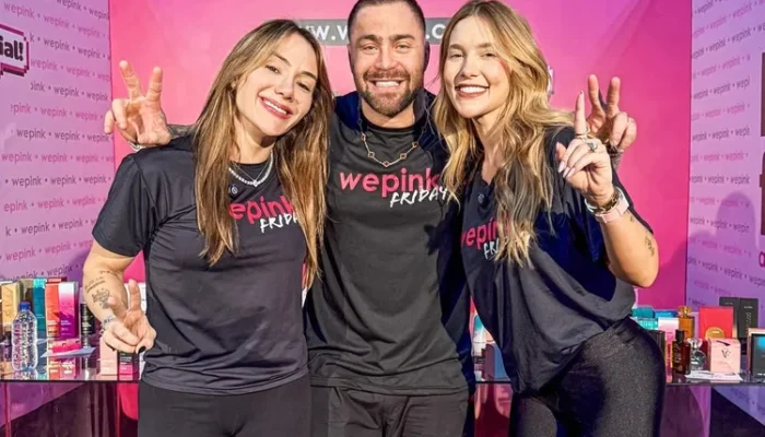 Samara Pink, Thiago Stabile e Virginia Fonseca, sócios da WePink (Redes Sociais/Reprodução)
