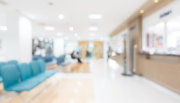 Abstract blur hospital and clinic interior for background