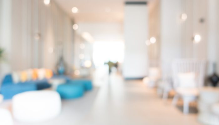 Abstract blur beautiful hotel lobby interior for background