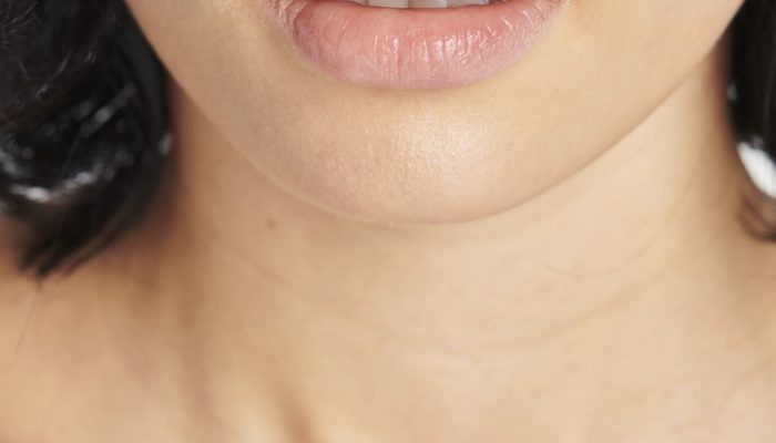 Woman with sexy plump lips