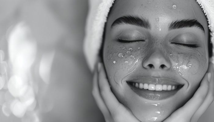 banner, copy space, scincare lotions, beautiful smiling face, lotions, , bokeh, bathroom black and white photo, , , --ar 16:9 --style raw --v 6 Job ID: 8d1b68ce-a528-4eaa-bf3d-2afadb06f43f